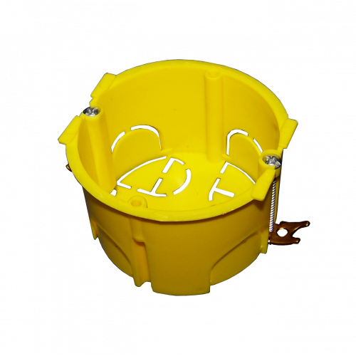 Подрозеточная коробка в стену для суппорта 45х45, желтая